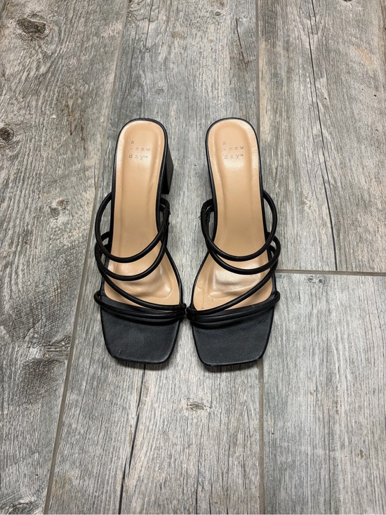 a new day Shoes - a new day Black Multi-Strap Square Toe Block Heel Sandals